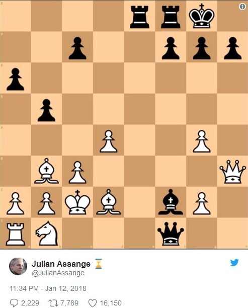 Julian Assange's Cryptic Chess Tweet - Jim West On Chess